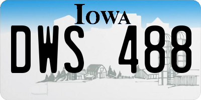 IA license plate DWS488