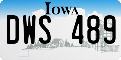 IA license plate DWS489