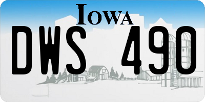 IA license plate DWS490
