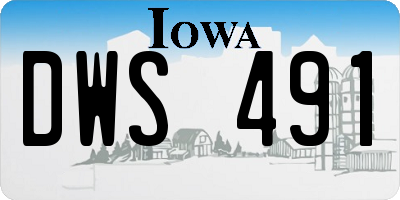 IA license plate DWS491