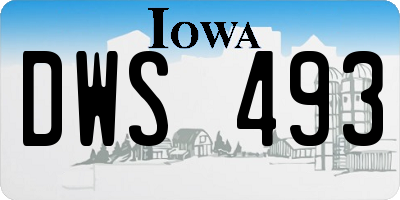 IA license plate DWS493
