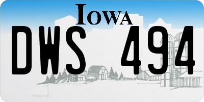 IA license plate DWS494