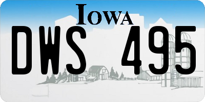 IA license plate DWS495