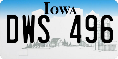 IA license plate DWS496