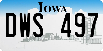 IA license plate DWS497
