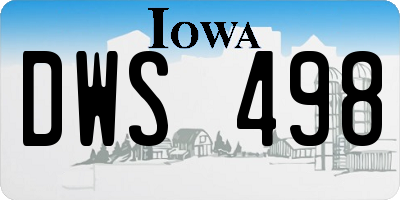 IA license plate DWS498