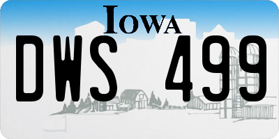 IA license plate DWS499