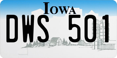 IA license plate DWS501