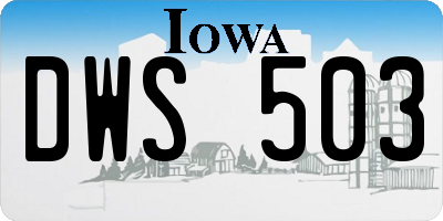 IA license plate DWS503