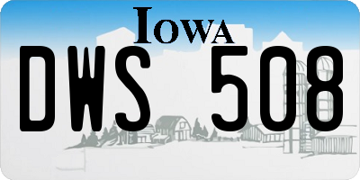 IA license plate DWS508