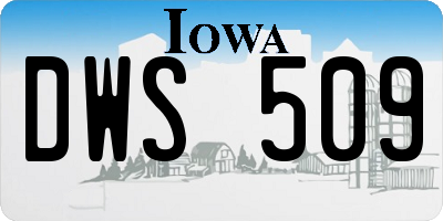 IA license plate DWS509