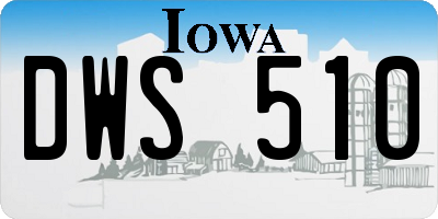 IA license plate DWS510