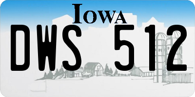 IA license plate DWS512