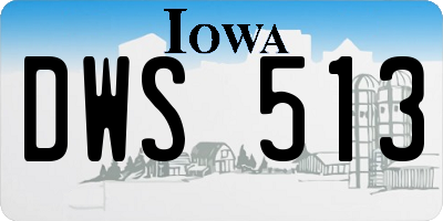 IA license plate DWS513