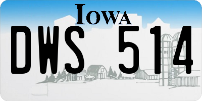 IA license plate DWS514