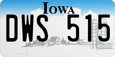 IA license plate DWS515