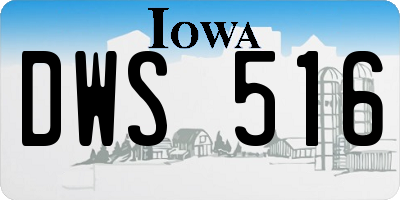 IA license plate DWS516
