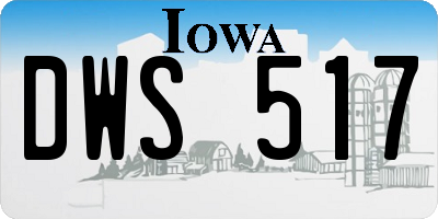 IA license plate DWS517