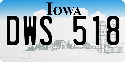 IA license plate DWS518