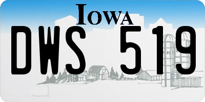 IA license plate DWS519