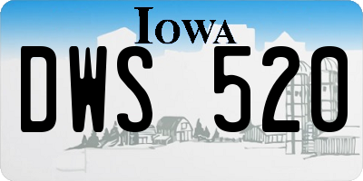 IA license plate DWS520
