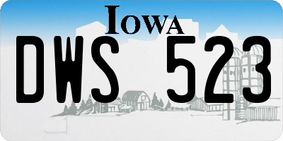 IA license plate DWS523