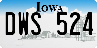 IA license plate DWS524