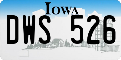 IA license plate DWS526