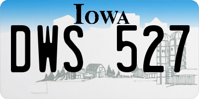 IA license plate DWS527