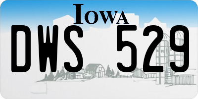 IA license plate DWS529