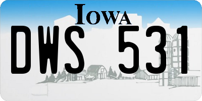 IA license plate DWS531