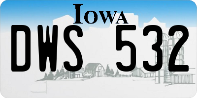 IA license plate DWS532