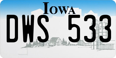 IA license plate DWS533