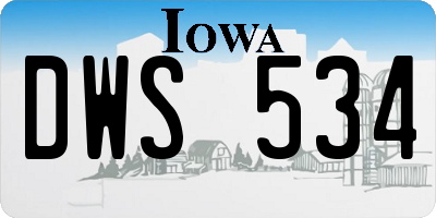 IA license plate DWS534