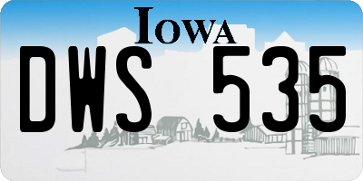 IA license plate DWS535