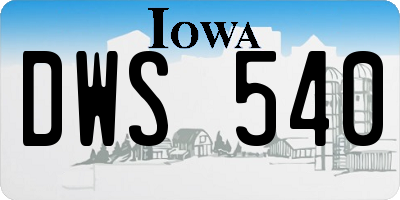 IA license plate DWS540