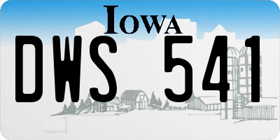 IA license plate DWS541
