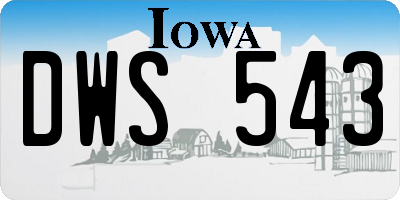 IA license plate DWS543