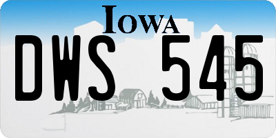 IA license plate DWS545