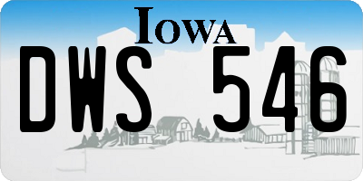 IA license plate DWS546
