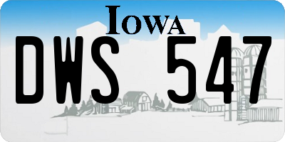 IA license plate DWS547