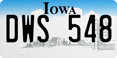 IA license plate DWS548