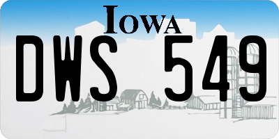 IA license plate DWS549
