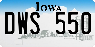 IA license plate DWS550
