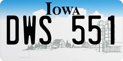 IA license plate DWS551