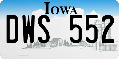 IA license plate DWS552