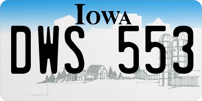 IA license plate DWS553