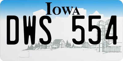IA license plate DWS554