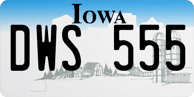 IA license plate DWS555