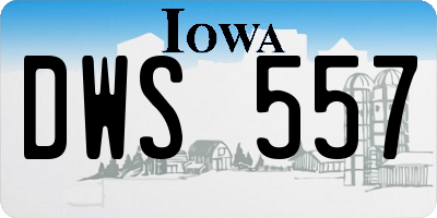IA license plate DWS557